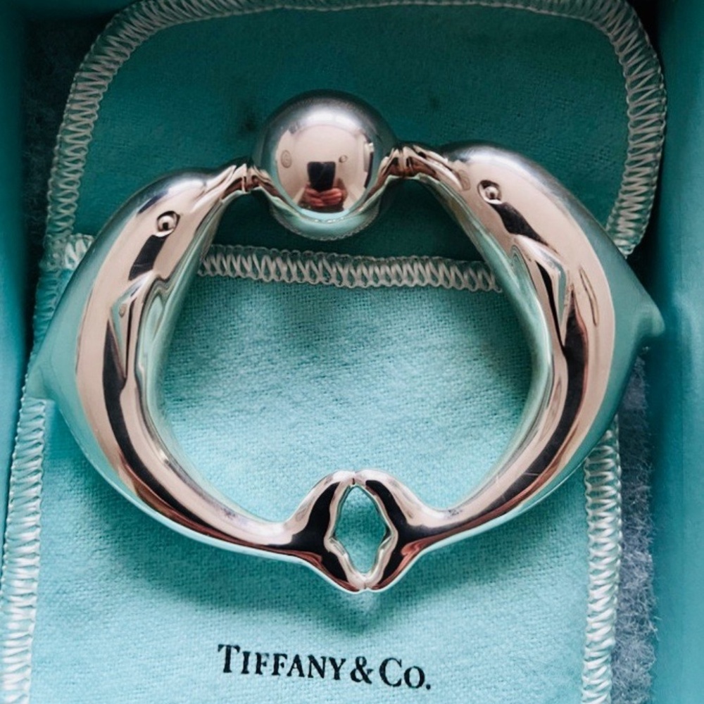 Tiffany & Co. Sterling Silver Dolphin Baby Rattle
